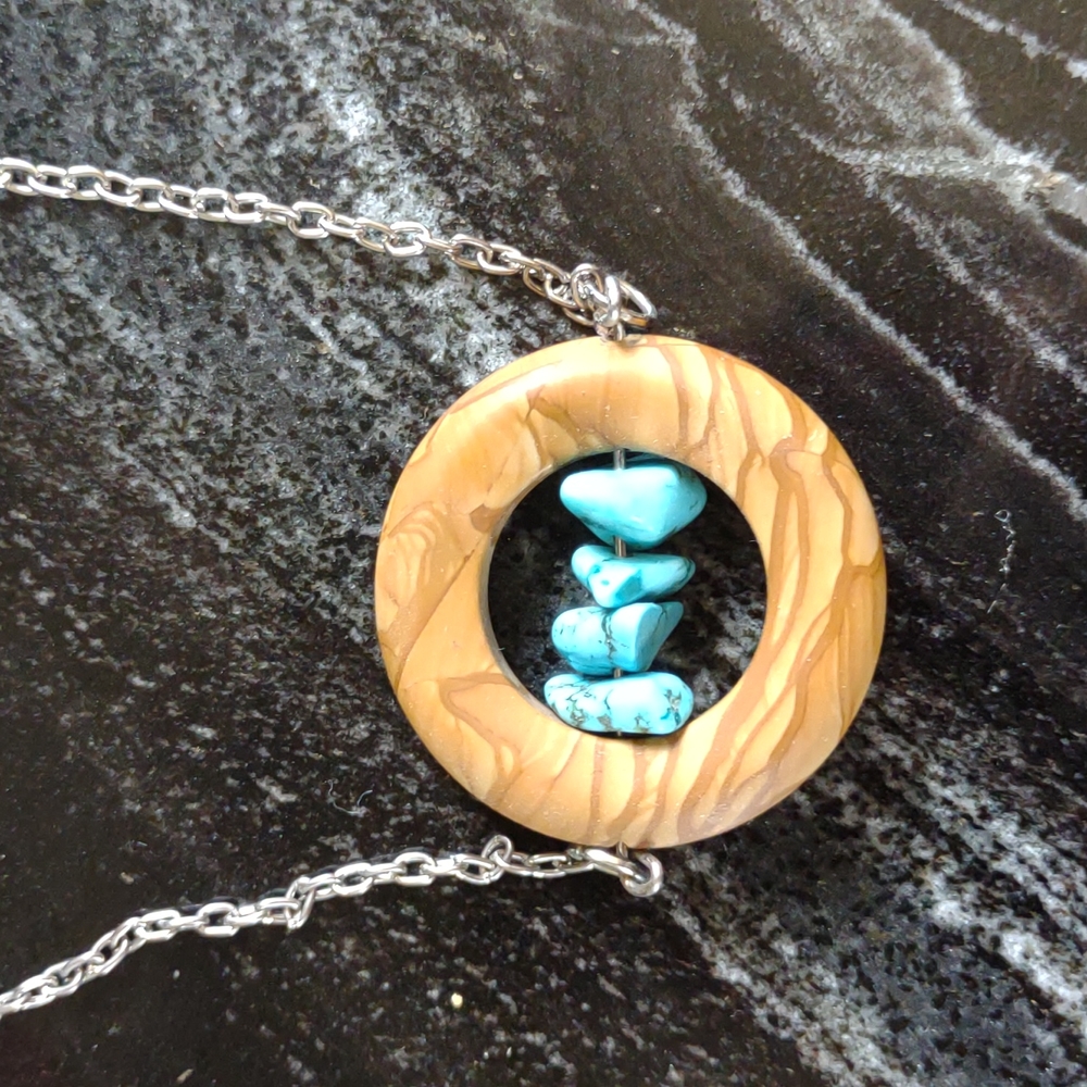 Stone Jasper and turquoise necklace